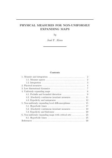 PHYSICAL MEASURES FOR NON-UNIFORMLY ... - CMUP