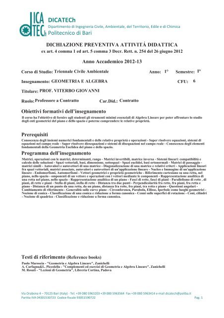Geometria E Algebra Lineare Pdf