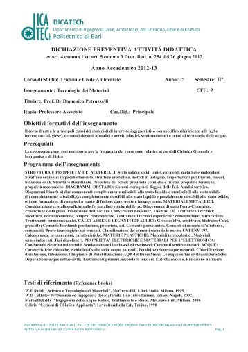 Tecnologia dei Materiali.pdf - DICATECh - Politecnico di Bari