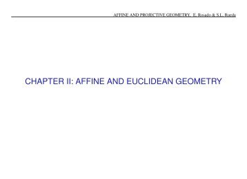 CHAPTER II: AFFINE AND EUCLIDEAN GEOMETRY - OCW UPM