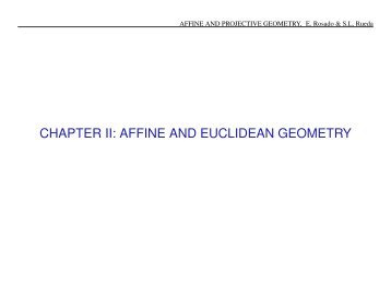 CHAPTER II: AFFINE AND EUCLIDEAN GEOMETRY - OCW UPM