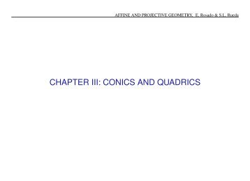 CHAPTER III: CONICS AND QUADRICS - OCW UPM