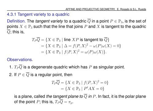 CHAPTER III: CONICS AND QUADRICS - OCW UPM