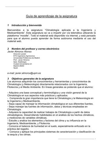 GuÃ­a de aprendizaje de la asignatura - OCW UPM - Universidad ...