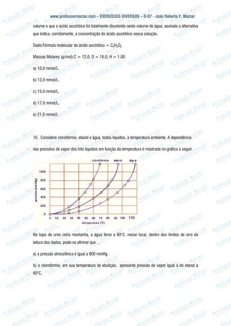 www.professormazzei.com â EXERCÃCIOS DIVERSOS â D-07 ...