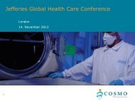 Jefferies Global Health Care Conference - Cosmo Pharmaceuticals