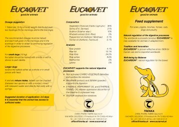 1) Feed Supplement - Natural Support of Digestive Function - Eucarvet