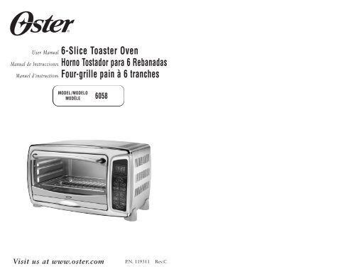 User Manual 6-Slice Toaster Oven Manual de Instrucciones ... - Oster