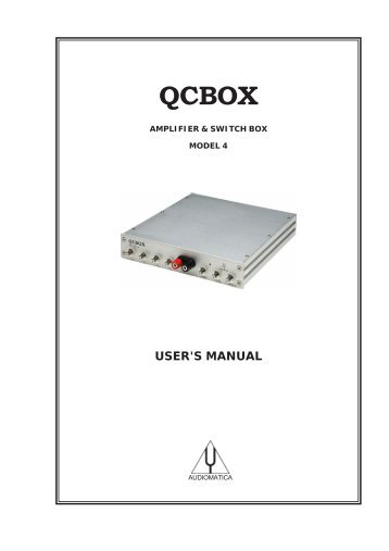 QCBOX Model 4 User's Manual - Audiomatica