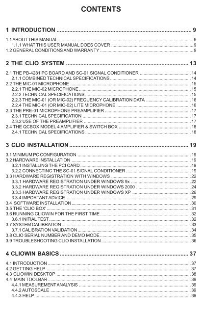 CLIOwin 7 PCI User's Manual - Audiomatica