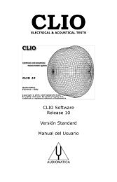 CLIO Software Release 10 VersiÃ³n Standard ... - Audiomatica Srl