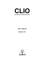 CLIO 4.55 User's Manual - Audiomatica Srl