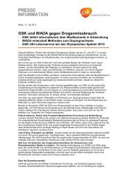 GSK und WADA gegen Drogenmissbrauch (PDF) - GlaxoSmithKline ...