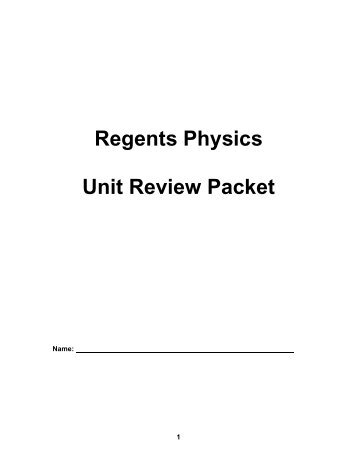 Regents physics unit review packet - Myschoolpages.com