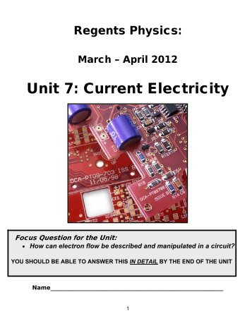 Unit 7: Current Electricity