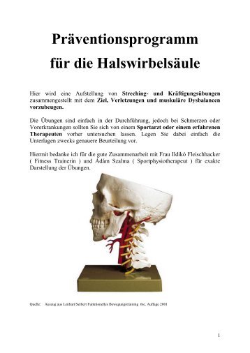 PrÃ¤ventionsprogramm fÃ¼r die HWS zum downloaden - orthopraxis