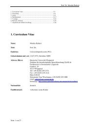 1. Curriculum Vitae - ZefiS - Bergische UniversitÃ¤t Wuppertal