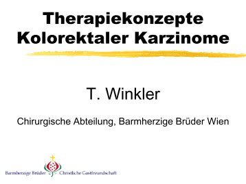 Therapiekonzepte Kolorektales Karzinom - Dr. Thomas Winkler