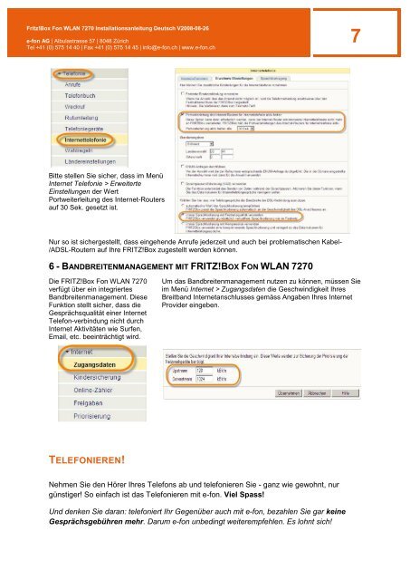 FRITZ!Box Fon WLAN 7270 - E-Fon