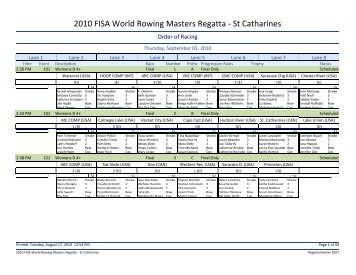 2010 FISA World Rowing Masters Regatta - St ... - sprc2.talktalk.net