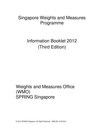 Singapore Weights and Measures Programme Information ... - Spring