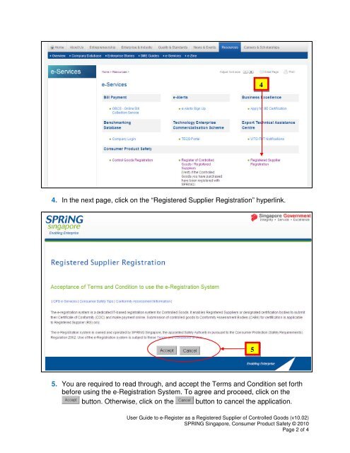 User Guide to e-Register as a Registered Supplier of ... - Spring