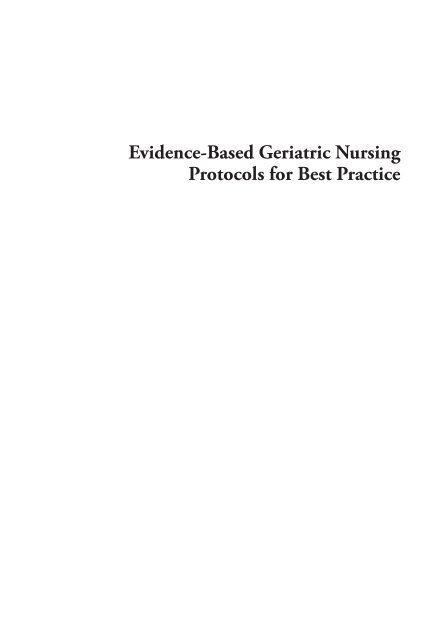 Evidence-Based Geriatric Nursing - Springer Publishing