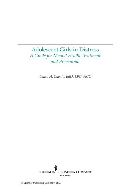 Adolescent Girls in Distress - Springer Publishing Company