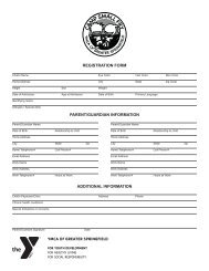 Small Fry Registration Forms - YMCA