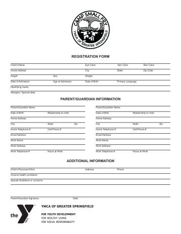 Small Fry Registration Forms - YMCA