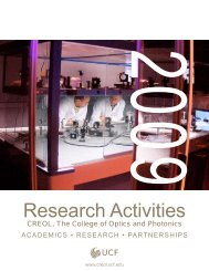 Research Activities - CREOL - University of Central Florida