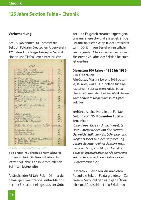 Festschrift - Alpenverein Sektion Fulda e. V.