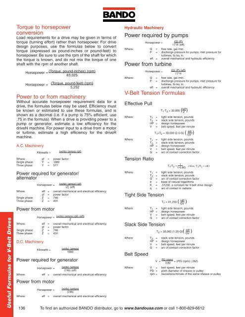 Industrial Power Transmission Products - Bando USA