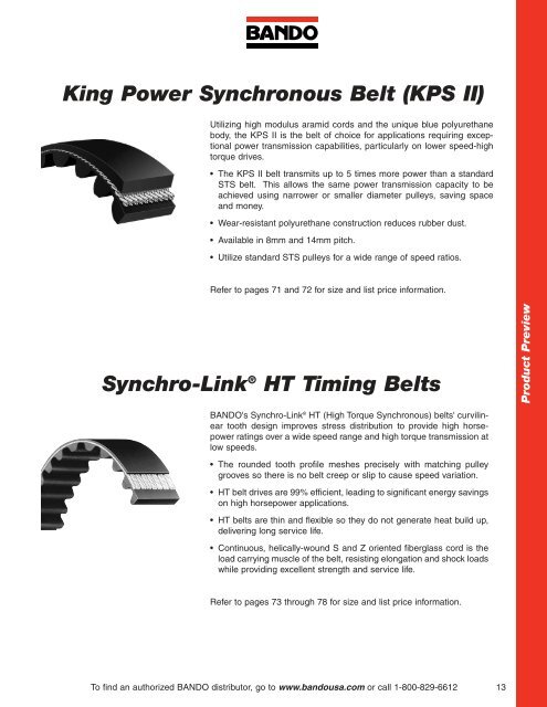 Industrial Power Transmission Products - Bando USA