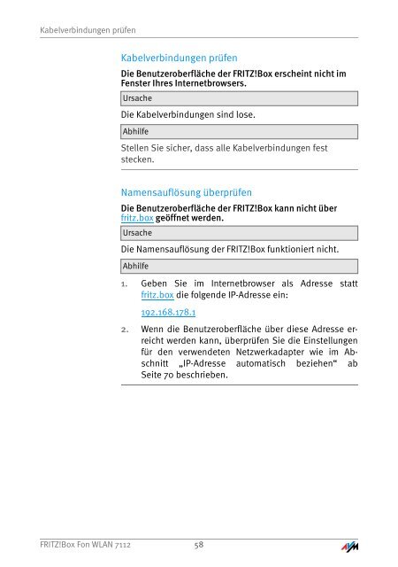 Handbuch Fritz!box Fon WLAN 7112