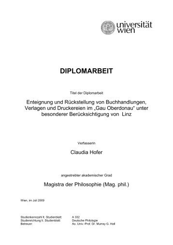 DIPLOMARBEIT - Gesellschaft für Buchforschung in Österreich