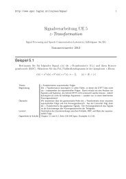 Signalverarbeitung UE 5 z-Transformation - Signal Processing and ...