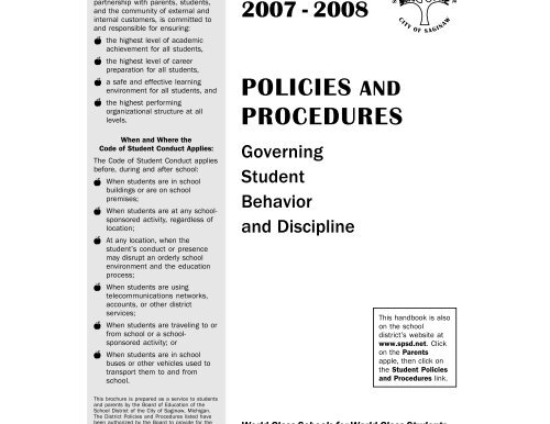 Policies and Procedures - Saginaw Public Schools