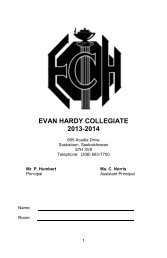 Evan Hardy Collegiate - Saskatoon Public Schools