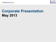 Corporate Presentation - S P Setia Berhad