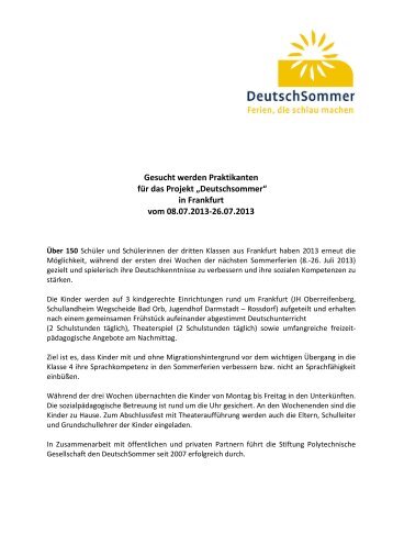 Download - Ausschreibung Praktikum - Stiftung Polytechnische ...