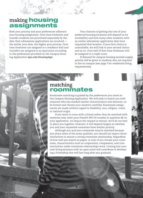 Campus Living Booklet 2013-2014 (PDF) - Seattle Pacific University