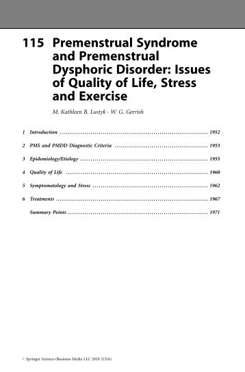 115 Premenstrual Syndrome and Premenstrual Dysphoric Disorder ...