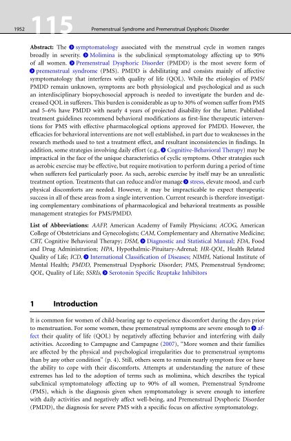 115 Premenstrual Syndrome and Premenstrual Dysphoric Disorder ...