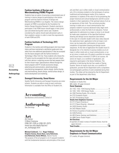 Accounting Anthropology Art - Seattle Pacific University