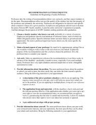 RECOMMENDATION LETTER ETIQUETTE Guidelines for ...