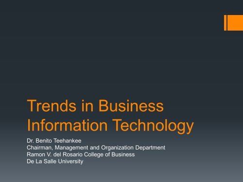 Trends in Business Information Technology