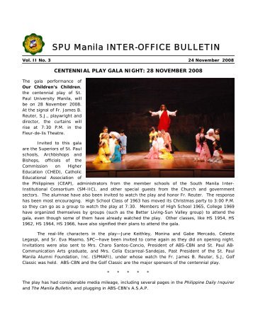 SPU Manila INTER-OFFICE BULLETIN - St. Paul University Manila