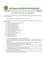 SPU Manila INTER-OFFICE BULLETIN - St. Paul University Manila