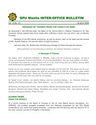 SPU Manila INTER-OFFICE BULLETIN - St. Paul University Manila